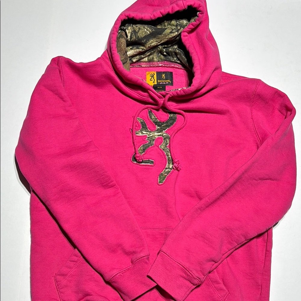 Browning Pink Sweater with Hood and Relaxed Fit